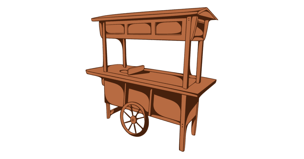 desain gerobak kayu unik