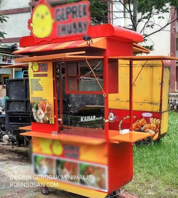 desain gerobak kayu unik