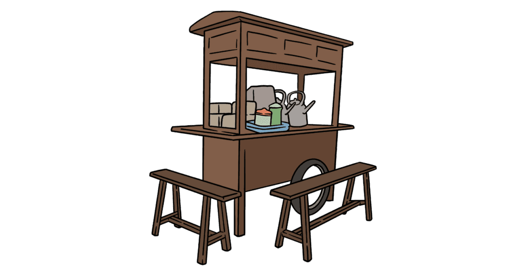 desain gerobak kayu unik