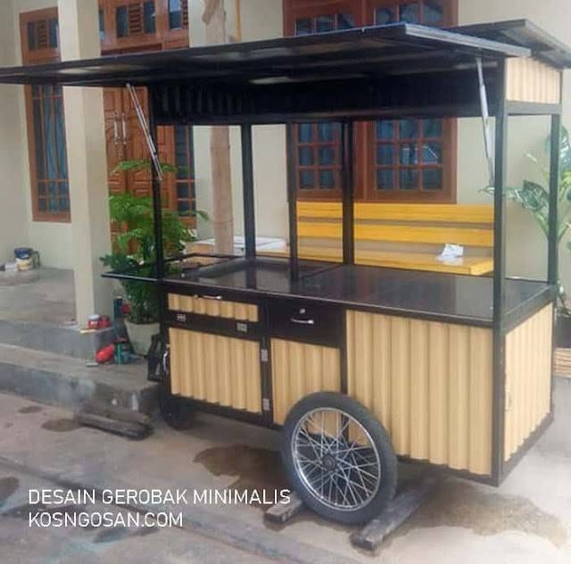 desain gerobak kayu unik