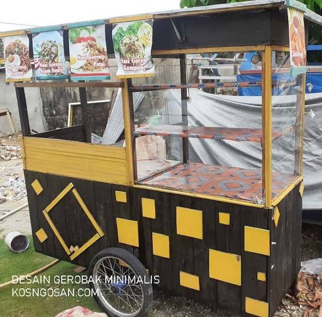desain gerobak kayu unik