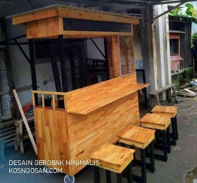 desain gerobak kayu unik
