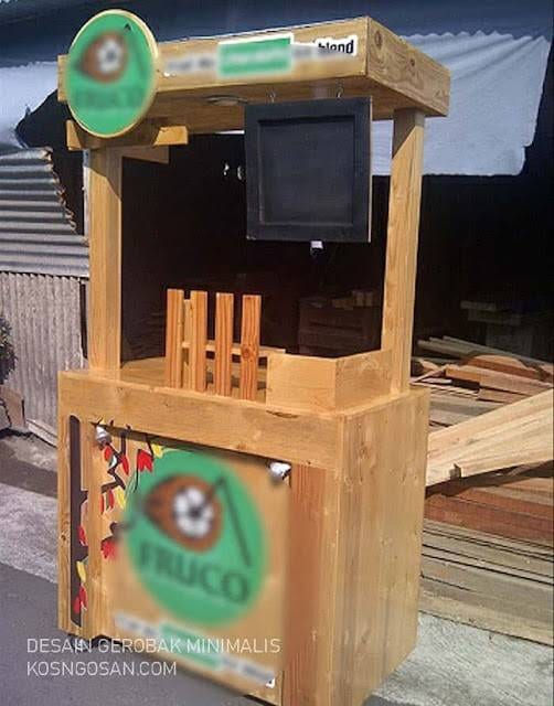 desain gerobak kayu unik