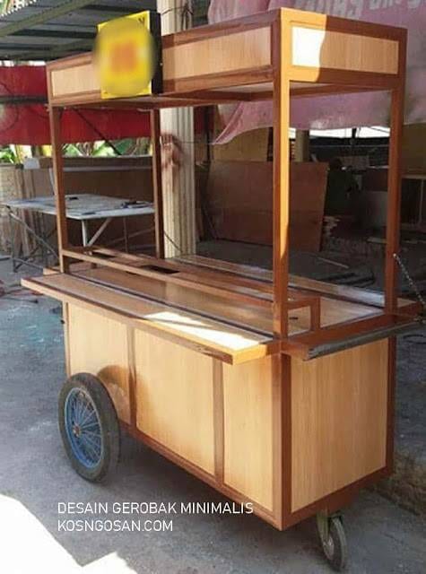 desain gerobak kayu unik
