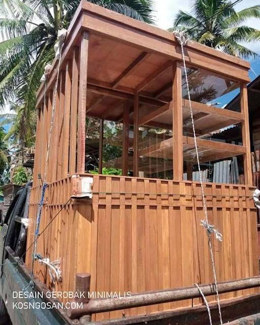 desain gerobak kayu unik