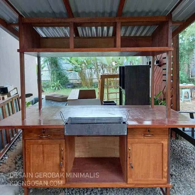 desain gerobak kayu unik
