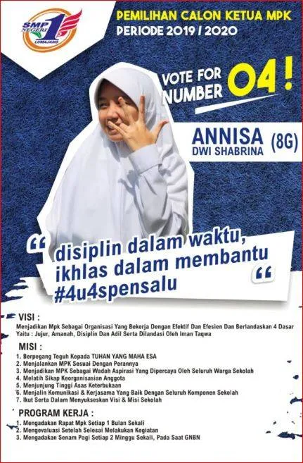 Kata-Kata Untuk Poster Pemilihan Ketua Osis Terbagus dan Keren 2 kata-kata untuk poster pemilihan ketua osis